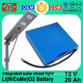 All in one Integrated Solar Street Light 12V 20Ah Li-ion Li-polymer Ternary Capacity Type Lithium Battery